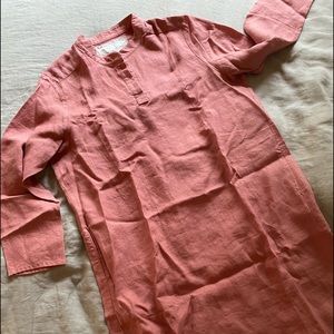 Not Perfect Linen Shirt Dress French Boyfriend M/L